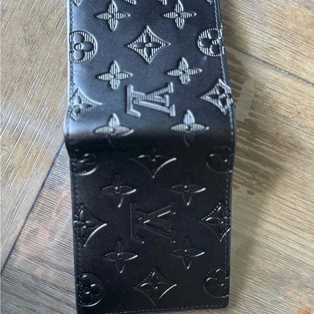 Louis Vuitton Multiple Wallet Black Monogram Shadow Leather M62901 Bifold - Picture 2 of 7